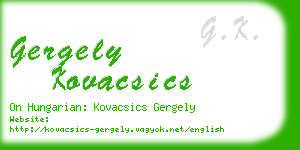 gergely kovacsics business card